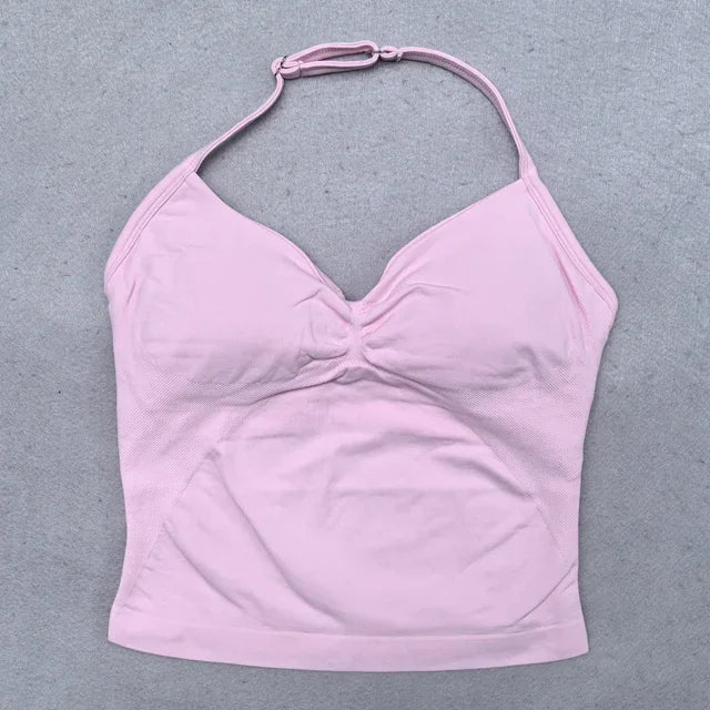 2 Pieces Women Yoga Set Seamless Adjustable Strappy Tank Top Scrunch Sports Shorts Gym Clothes Woman Summer Workout Outfits