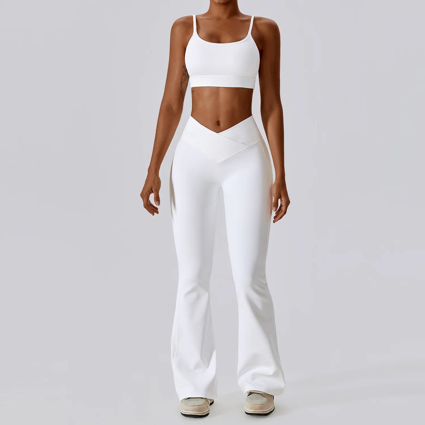 2PCS Seamless Yoga Set Gym Clothes Sportswear Yoga Suits For Women Fitness Rib Tracksuits Sports Bra Gym Leggings Sports Suits