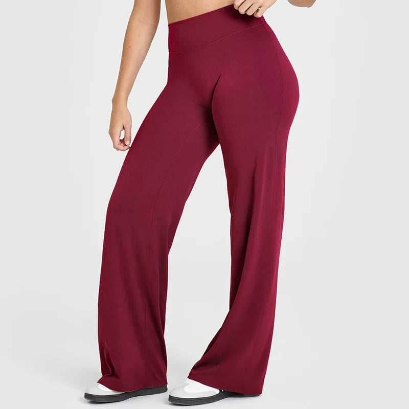 NCLAGEN Straight-Leg Pants Ultra Soft Butter Fabric Women's Mid-Waist Yoga Pants GYM Naked Feel Pilates Running Sport Trousers