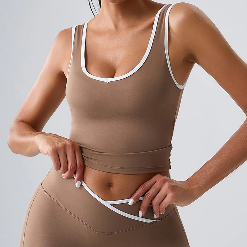 Workout Bra Fitness Yoga Bras Women Race Back Sports Bras Color Blocked Top Women Bra Sexy Breathable Underwear Women Gym Tops