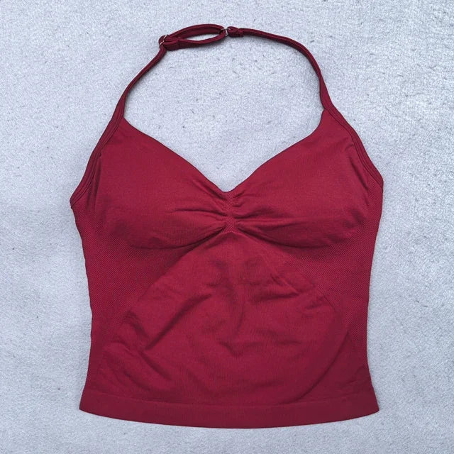 2 Pieces Women Yoga Set Seamless Adjustable Strappy Tank Top Scrunch Sports Shorts Gym Clothes Woman Summer Workout Outfits
